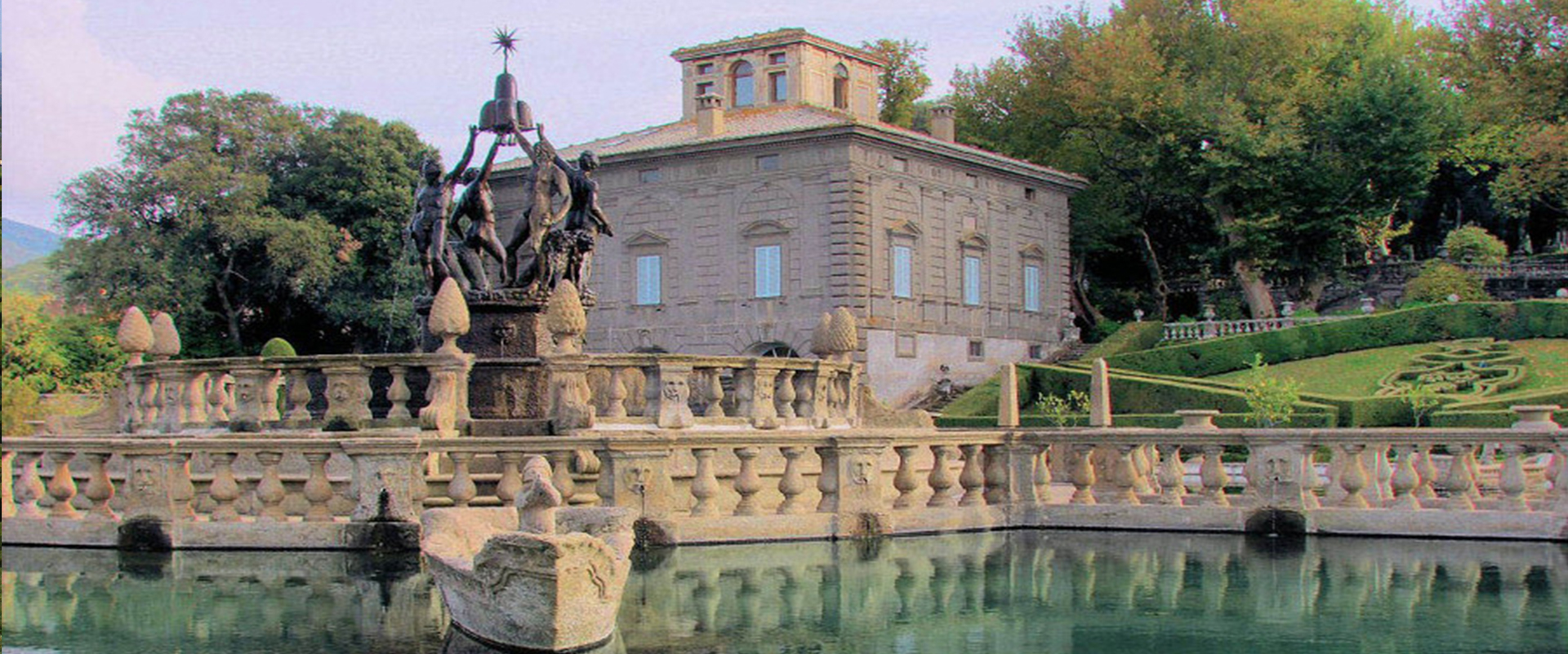 Villa Lante - VT - La Fontana dei Mori e la palazzina Montalto
