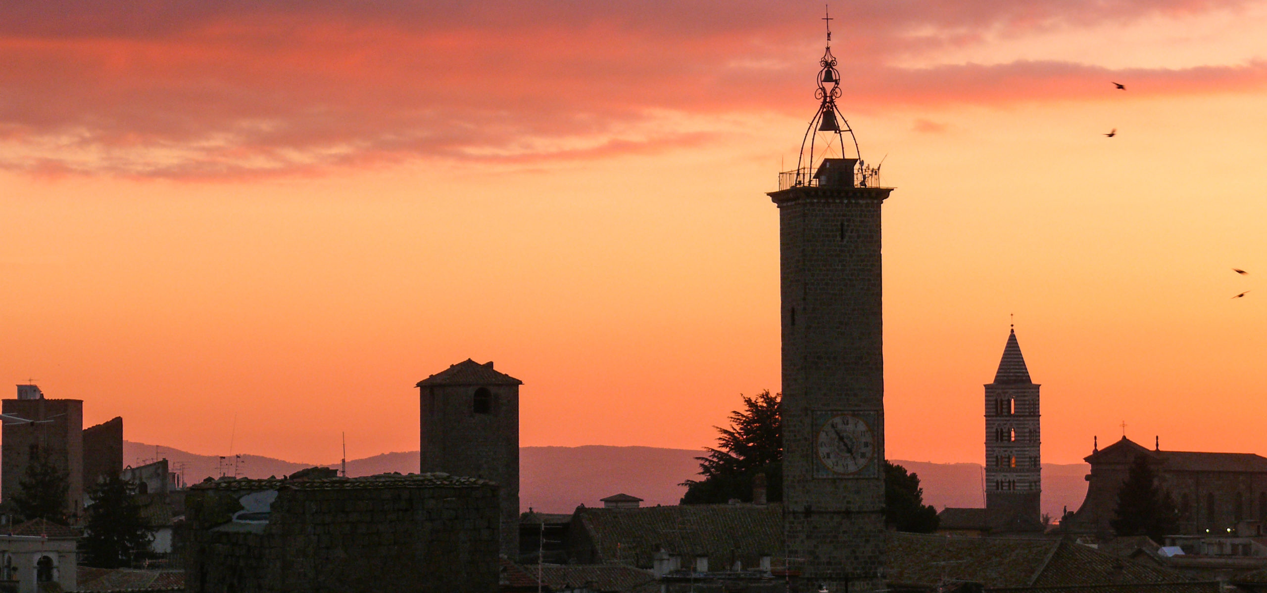 Viterbo - panorama delle torri al tramonto